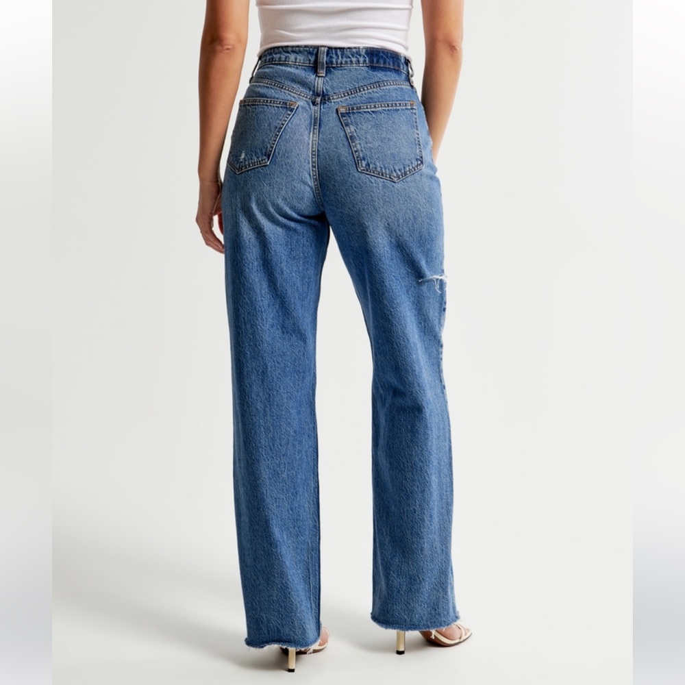 Abercrombie & Fitch Blue Flare Wide Leg Jeans